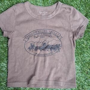 Brown brandy melville vintage style graphic tee